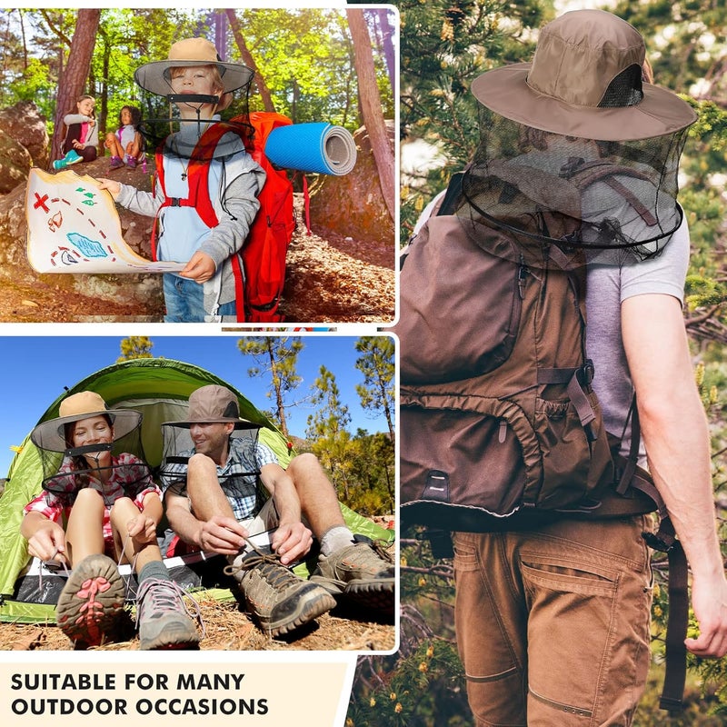 Sureio 6 Pcs Mosquito Net Hat with Zipper, Sun Netting Cap Beekeeping Fly Protection Mesh Mask Hat Mosquito Face Cover for Men Women Outdoor Lovers Fishing Hiking Gardening Camping Beekeeping - Image 5